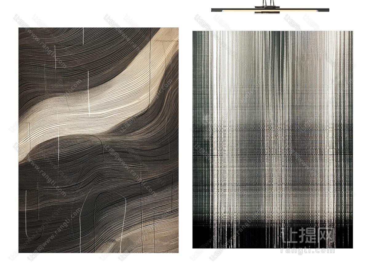 现代轻奢抽象黑白艺术挂画 肌理画 油画 抽象艺术