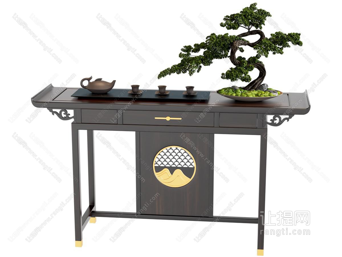 新中式端景台