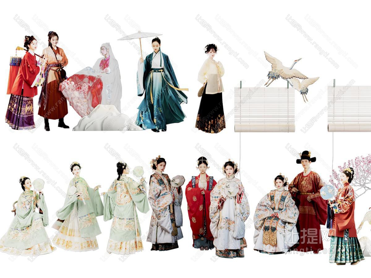 中式 多人 汉服人物