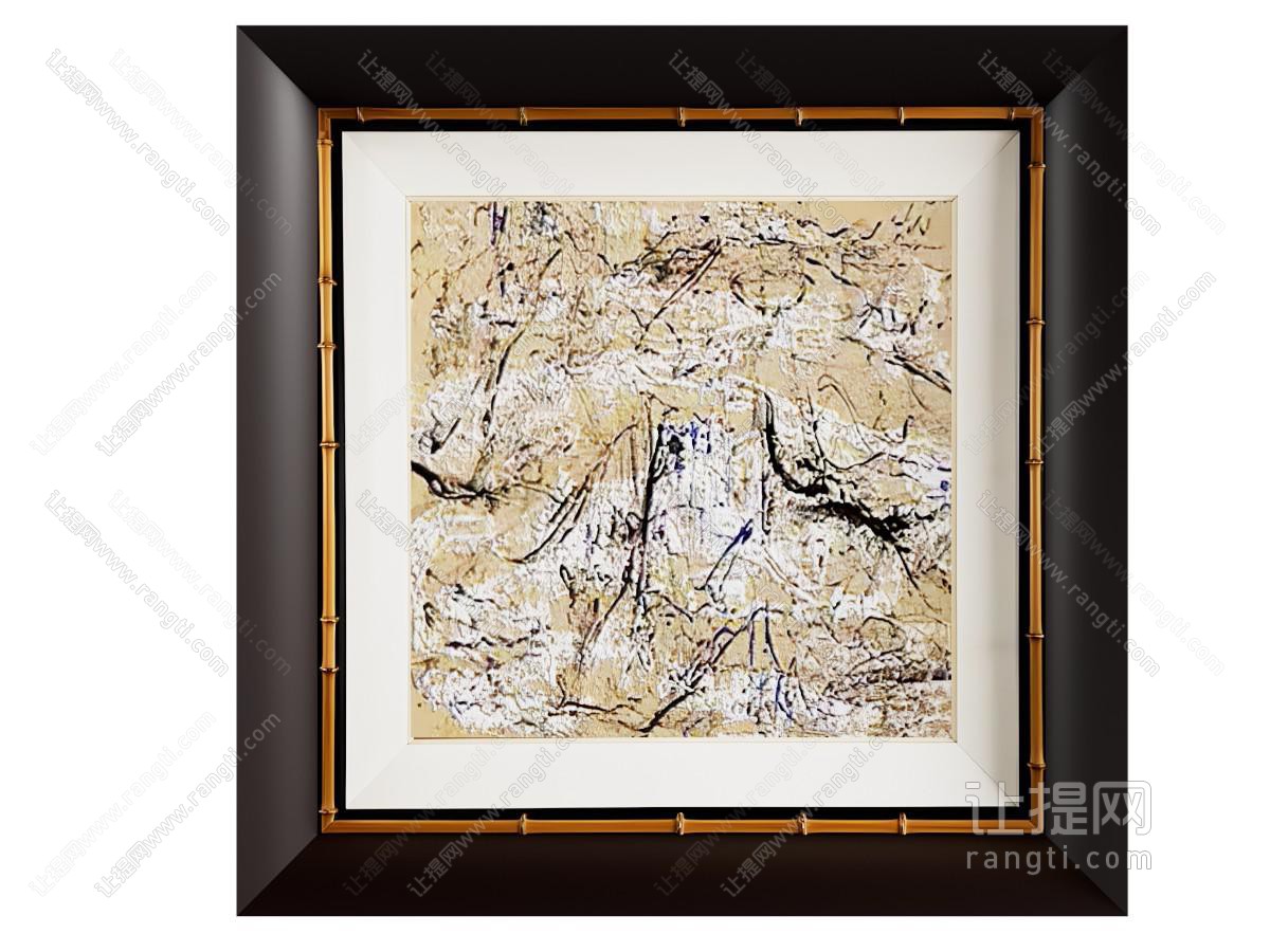 中古侘寂抽象挂画