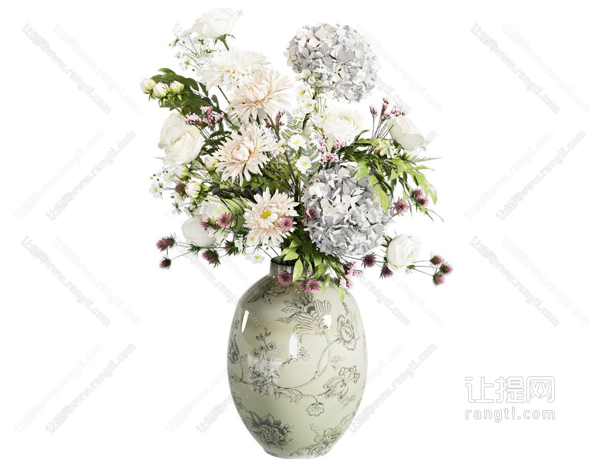 现代陶瓷花瓶花卉