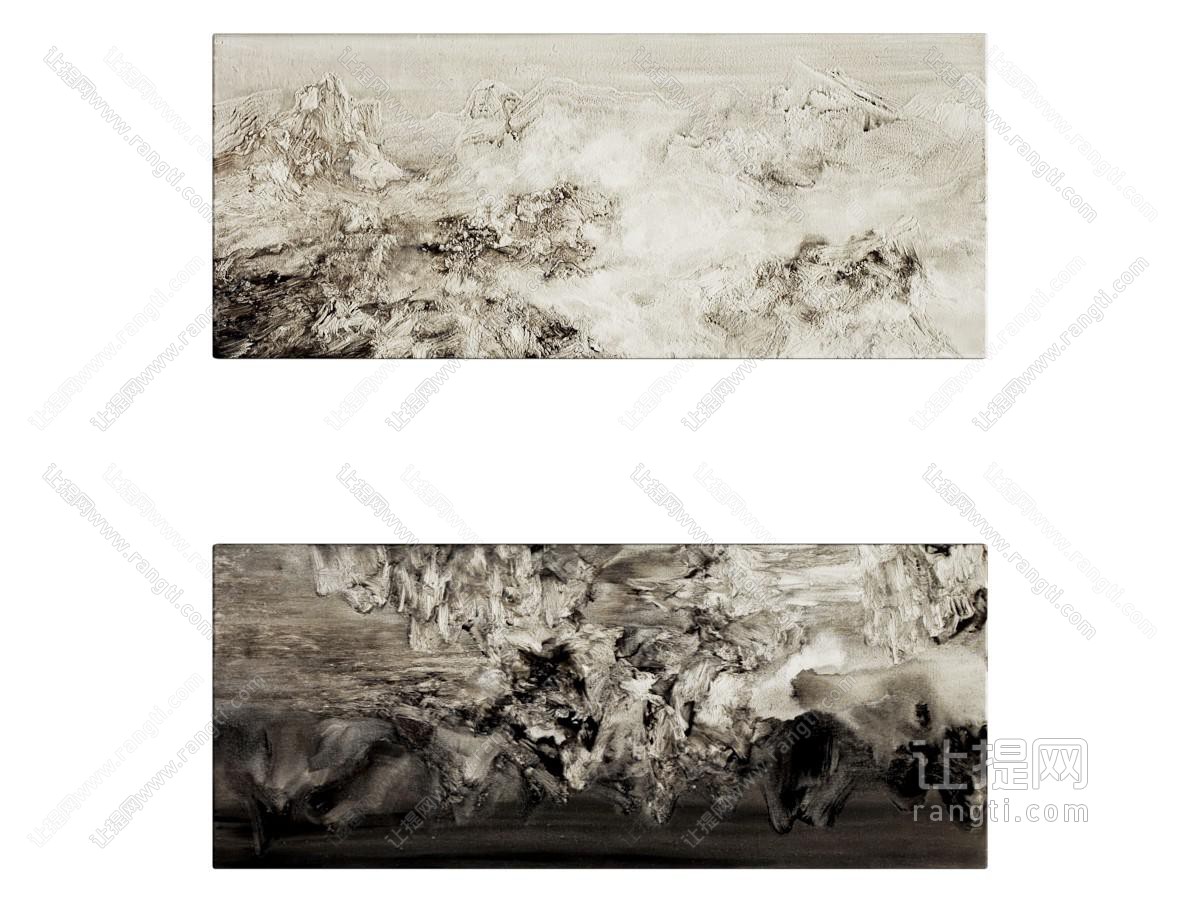 侘寂极简挂画 肌理画 油画
