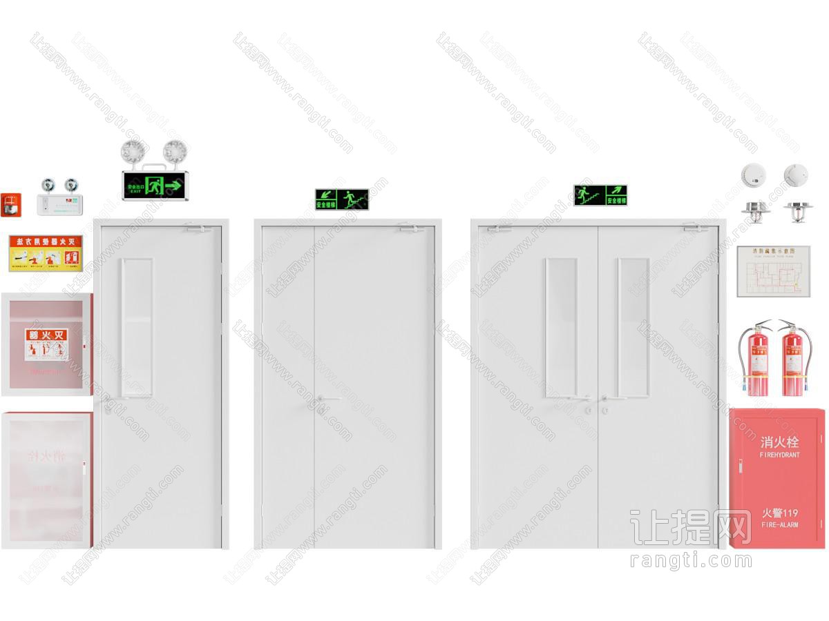 消防门 防火门 安全出口灭火器 消防栓 安全门 应急照