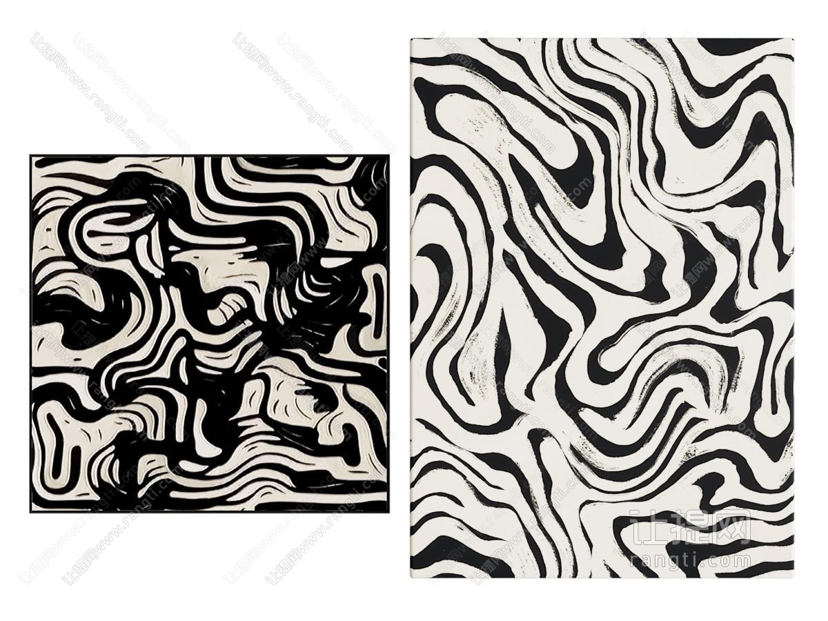 意式现代挂画 抽象画 肌理画