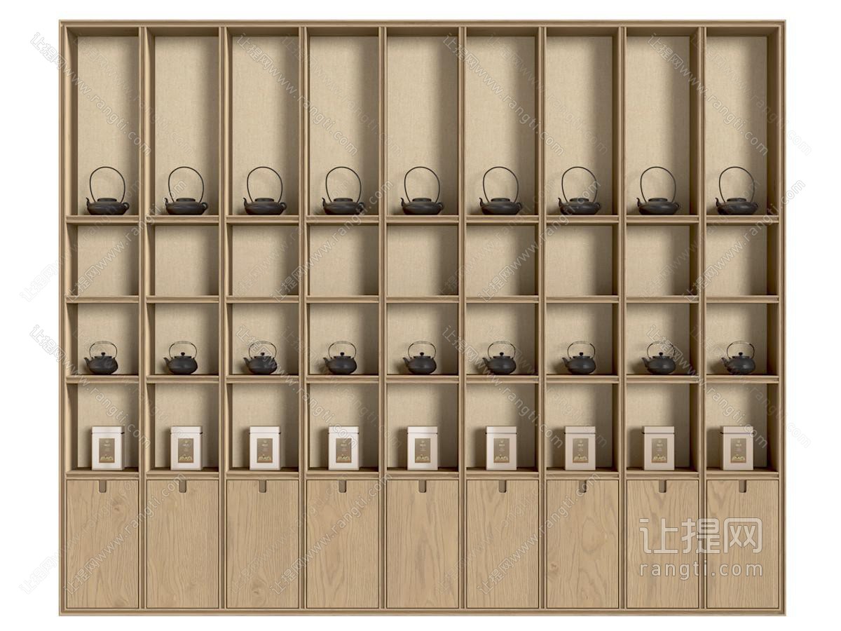 新中式柜子 茶具展示柜 高柜 装饰柜
