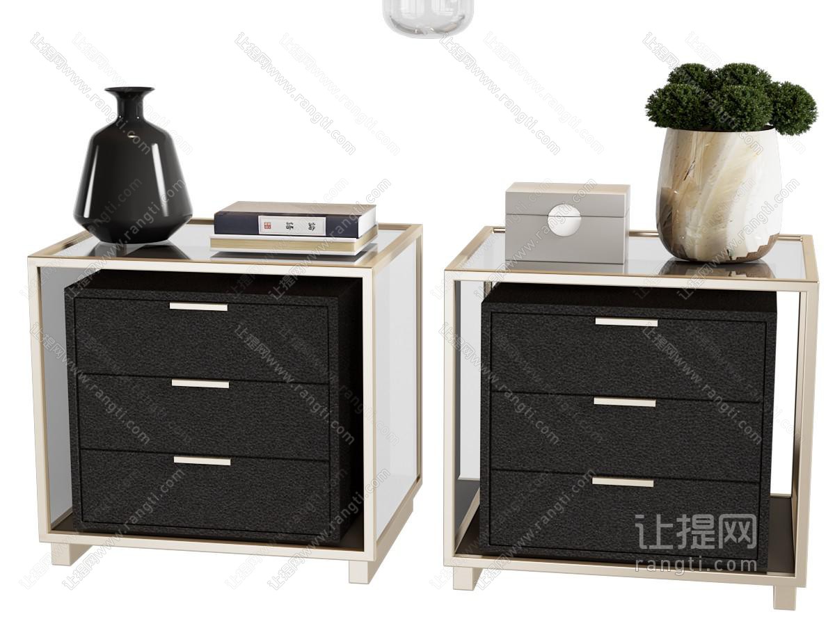 新中式金属床头柜