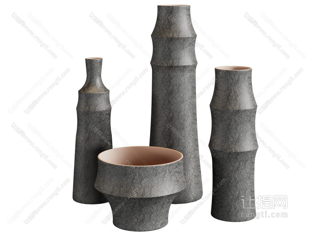 现代黑色花瓶器皿摆件
