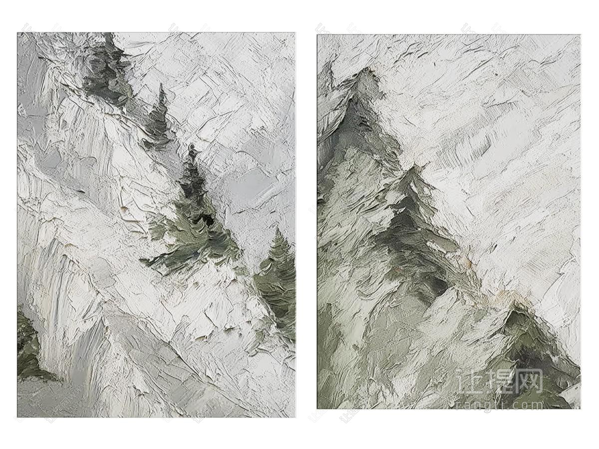 侘寂画 装饰画 肌理画 抽象画