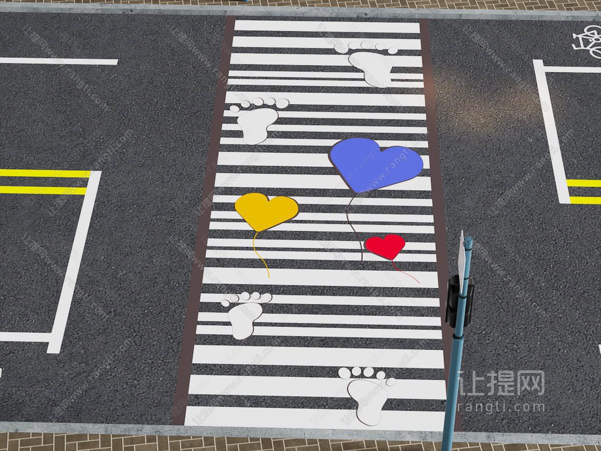创意斑马线 人形横道 市政马路