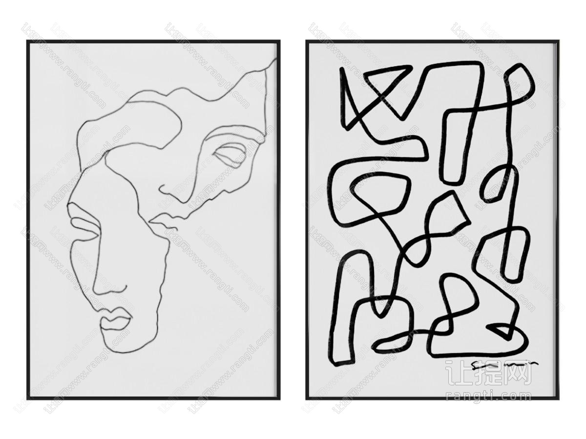 线条画 抽象画 装饰画