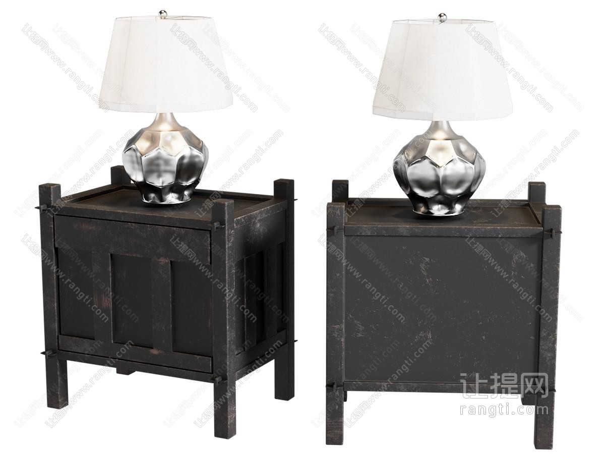 侘寂中古床头柜