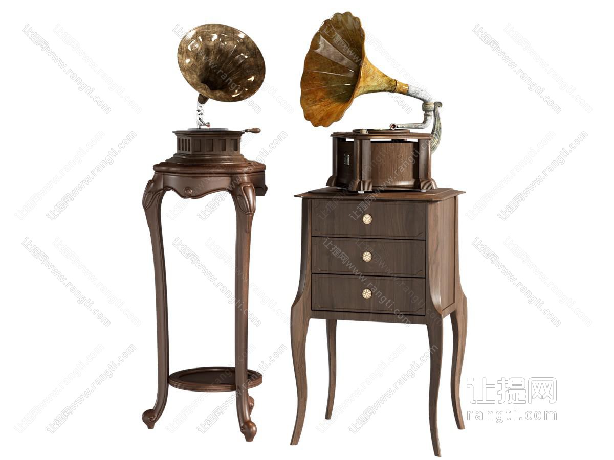 乐器 法式中古留声机