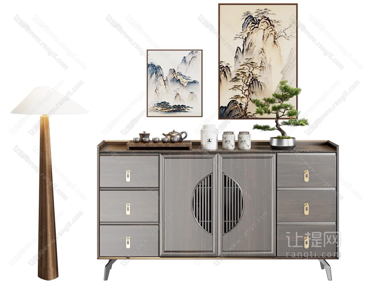新中式中古茶柜
