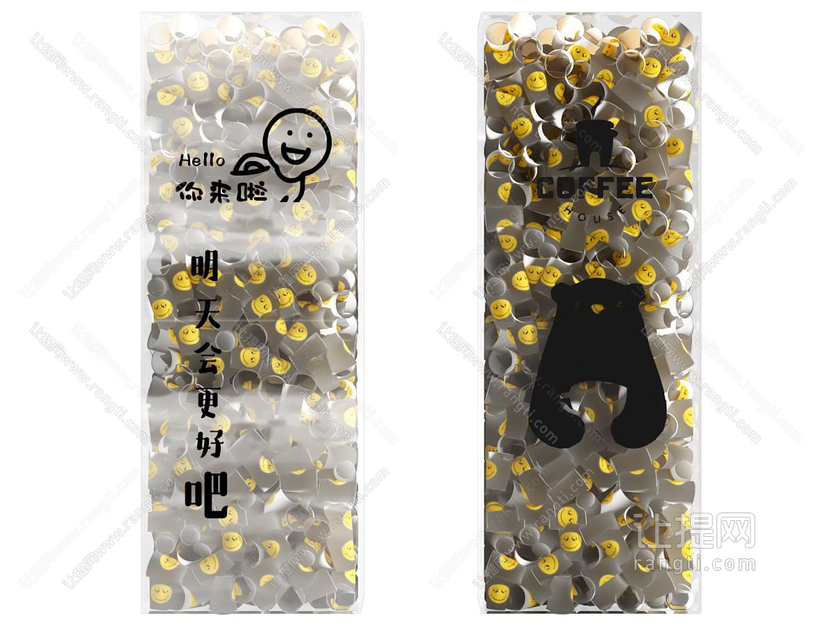 现代纸杯灯箱 网红灯箱 装饰灯箱 亚克力灯箱 店招灯箱 亚克力店招 咖啡店灯箱