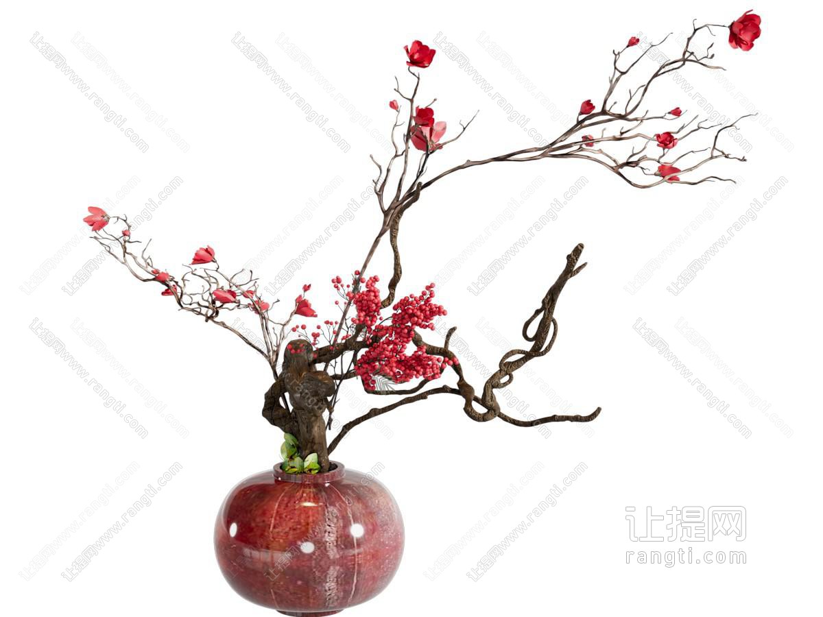 新中式花艺 新中式插花 枯枝插花 花艺