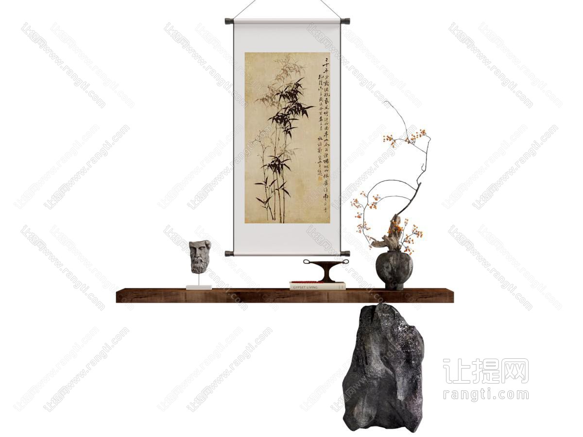 新中式条案 玄关条案 装饰画