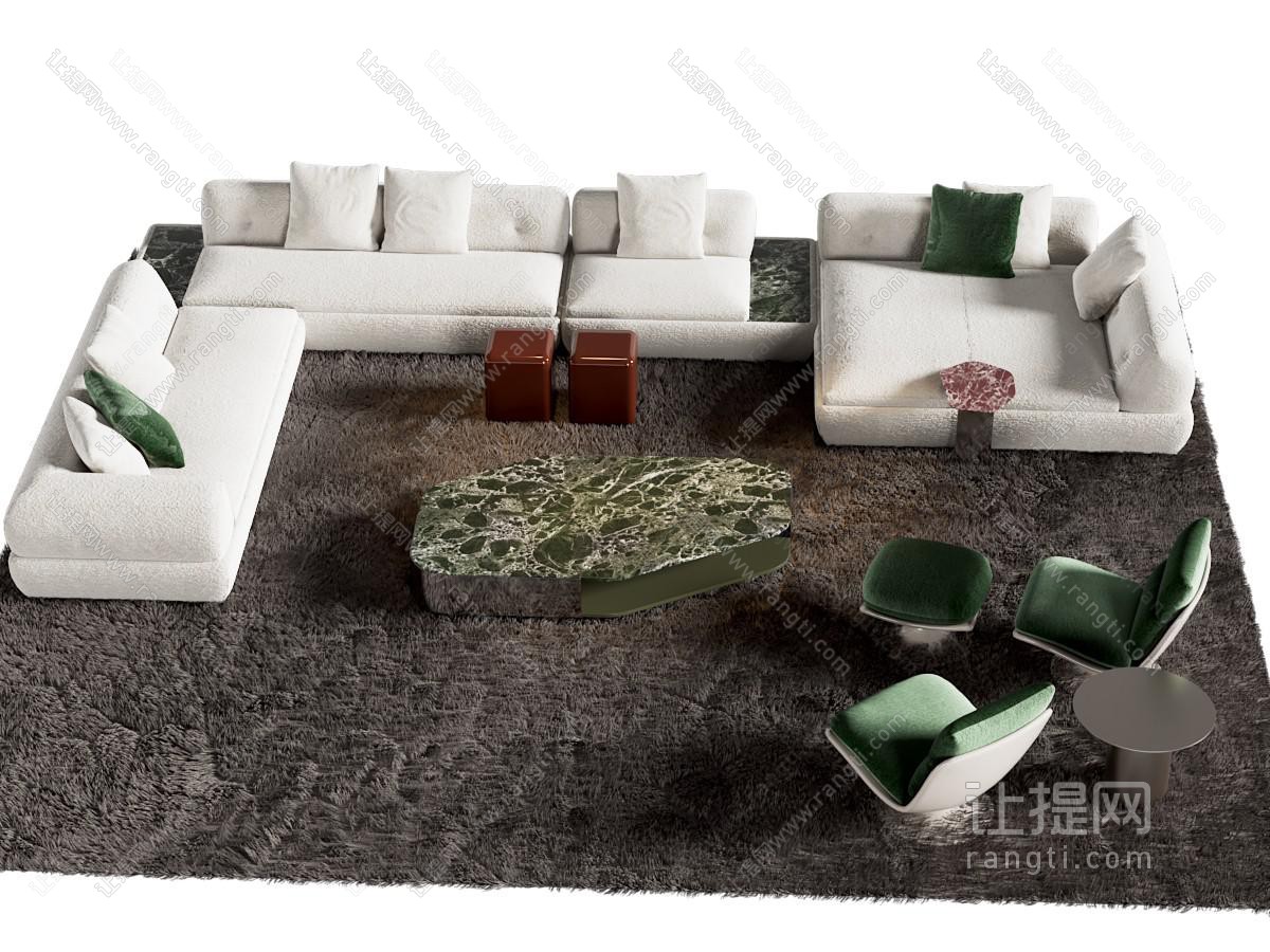 中古复古沙发组合 沙发 沙发茶几组合 转角沙发 超级月亮沙发 客厅沙发