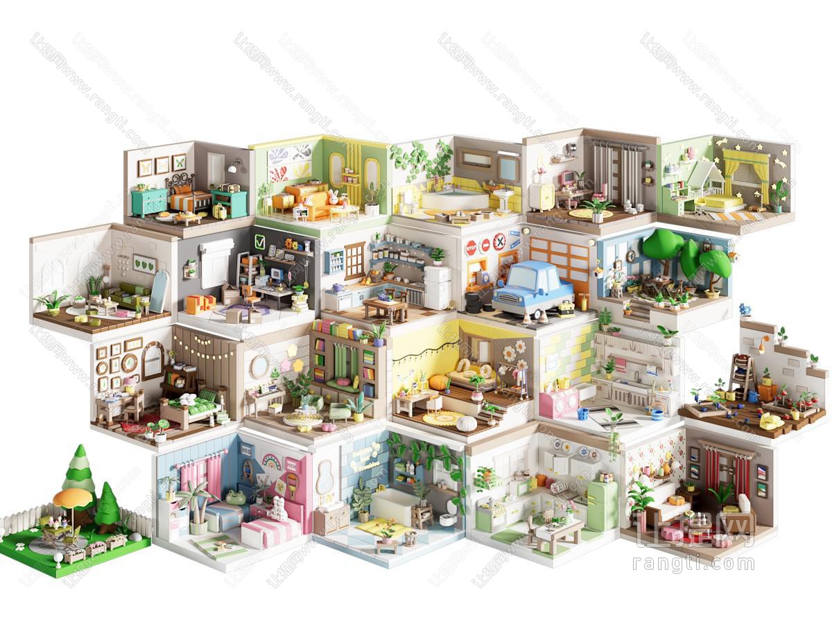 现代卡通住宅玩具