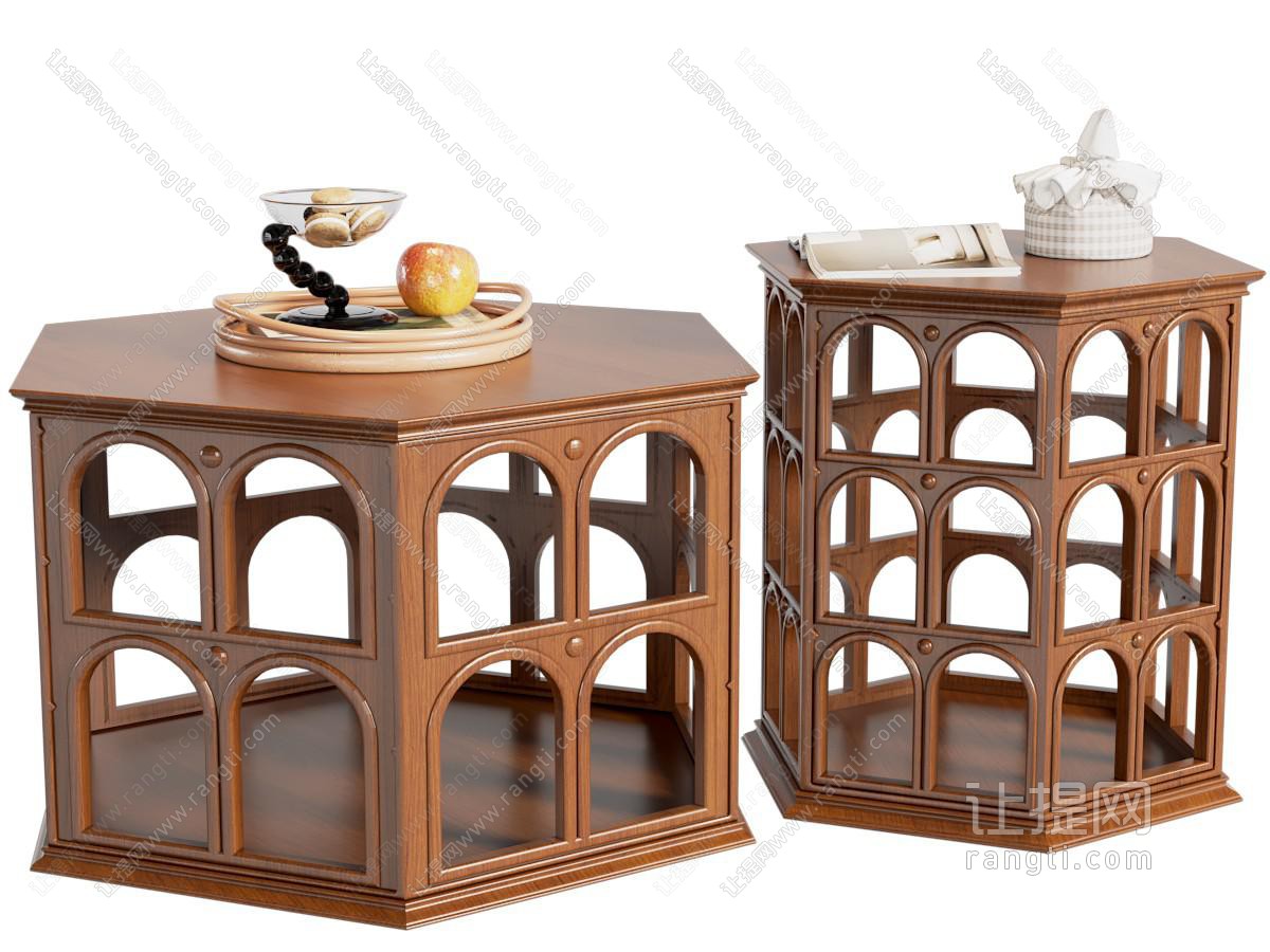 中古风子母茶几