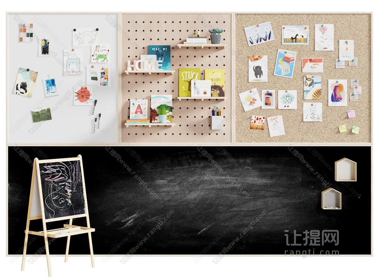 现代留言板 照片墙 涂鸦墙 白板 黑板 作品墙 洞洞板