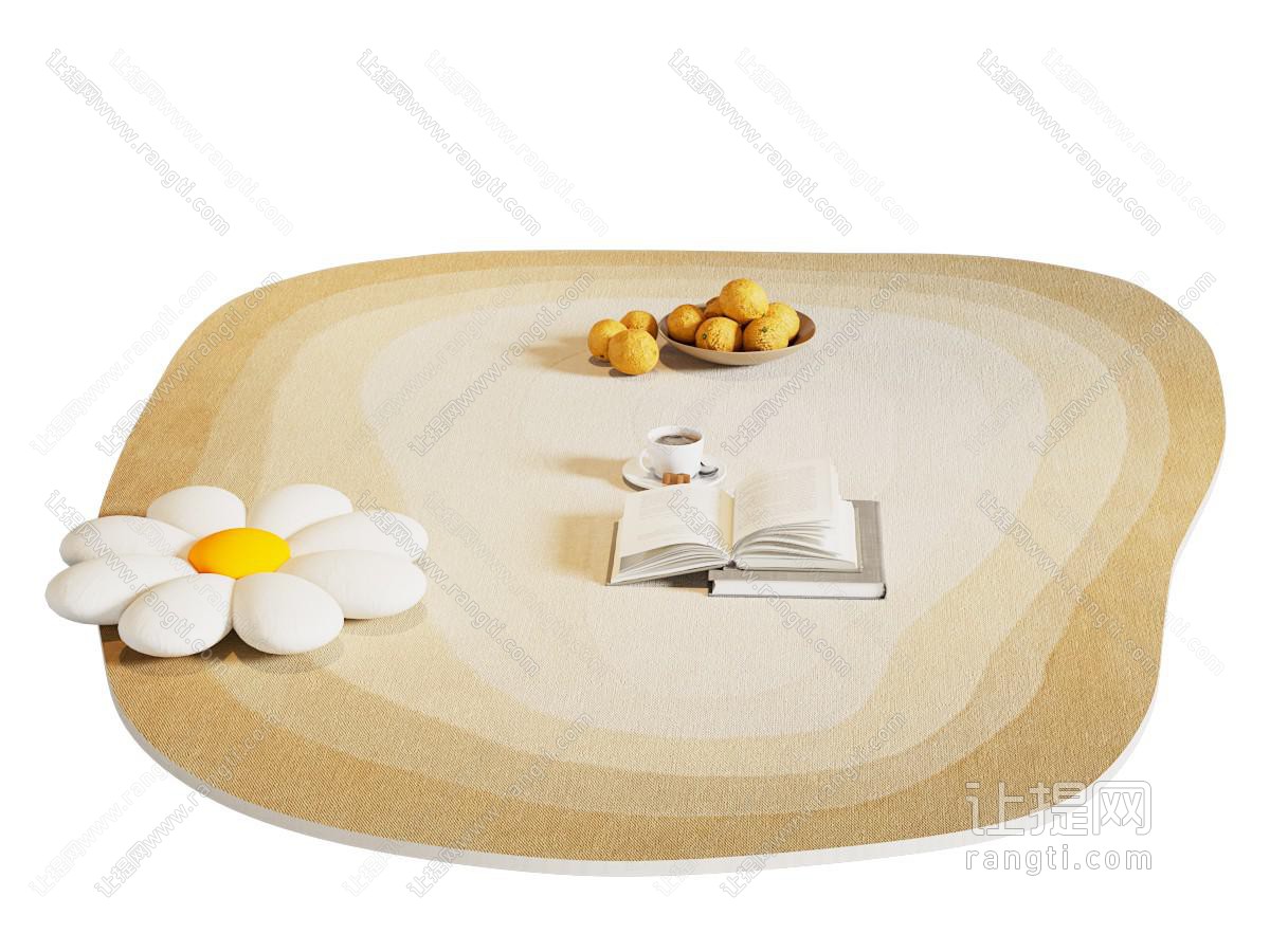 奶油风地毯 饰品摆件