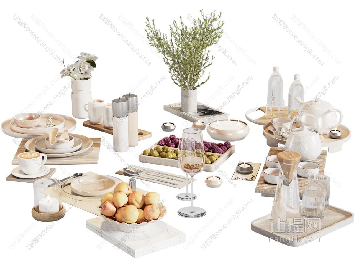 现代餐具用品 食物 茶具