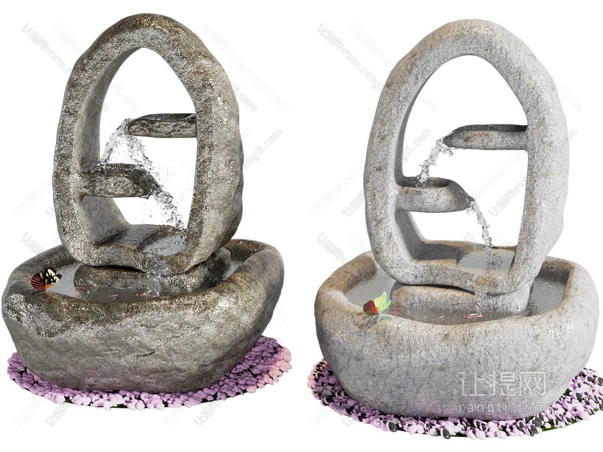 侘寂风水景景观园艺小品