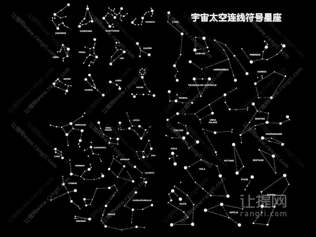 现代新中式宇宙太空连线星座 墙饰