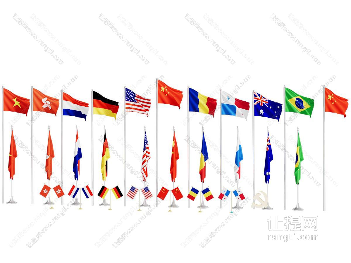 旗帜徽章 国旗 旗杆 桌旗 红旗