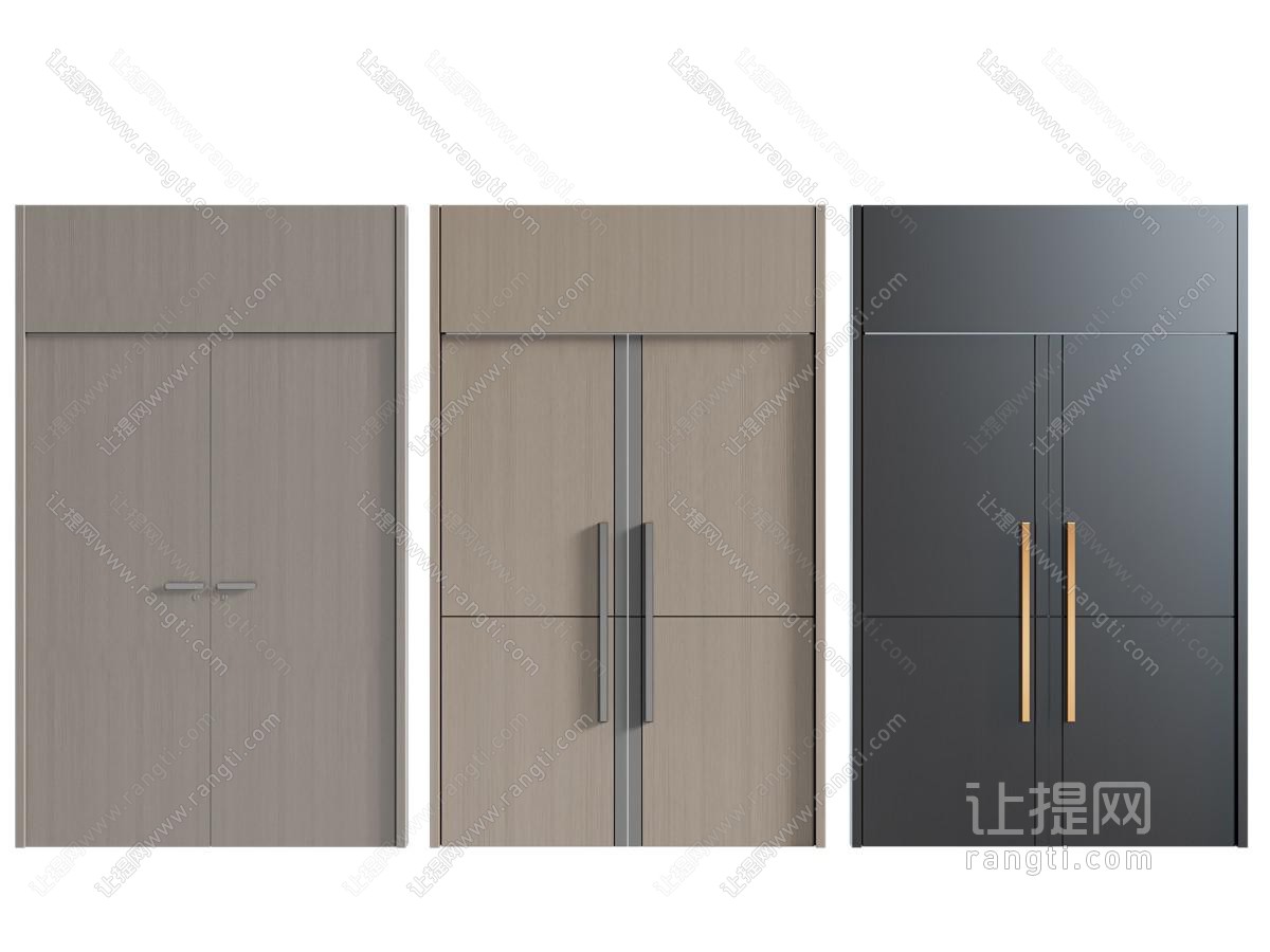 现代通顶对开门 平开门入户门
