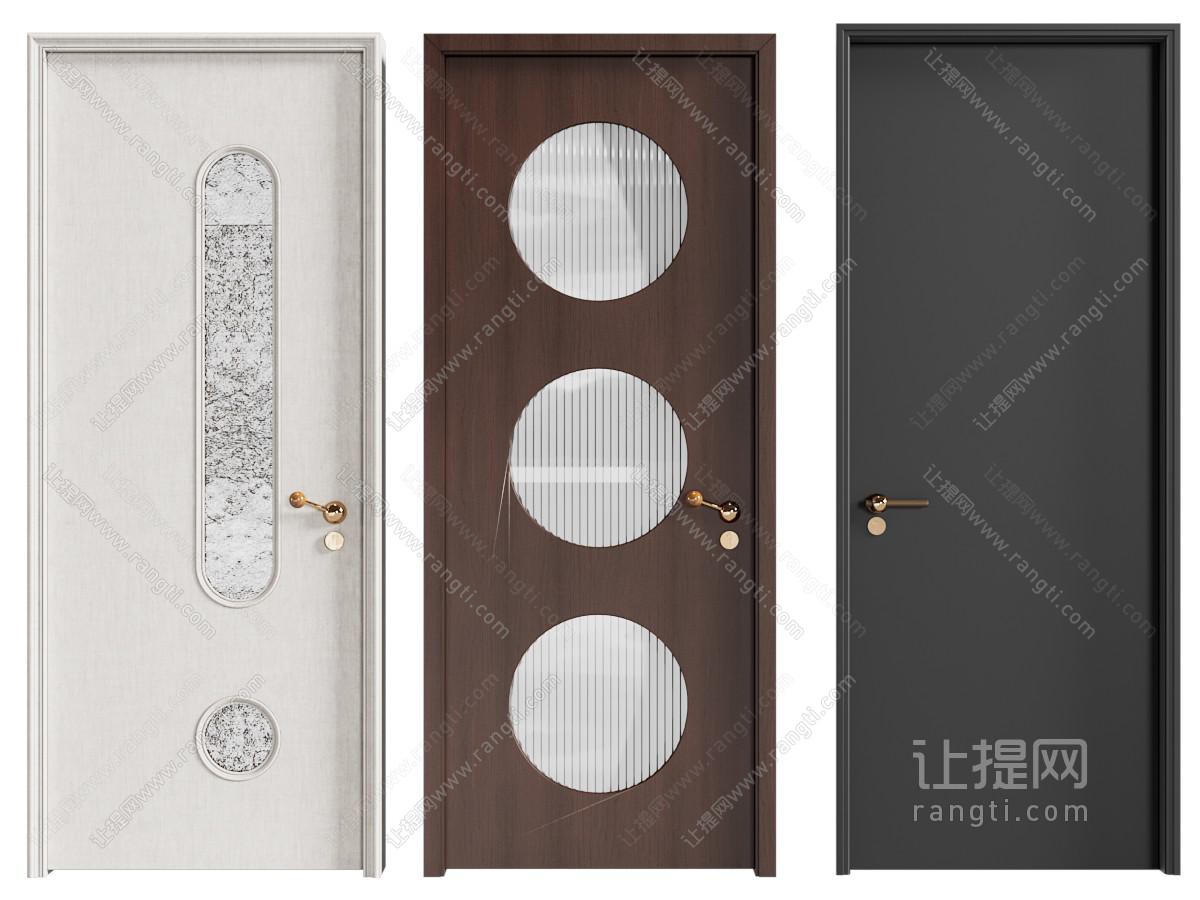 中古风实木单开门 玻璃平开门 木门