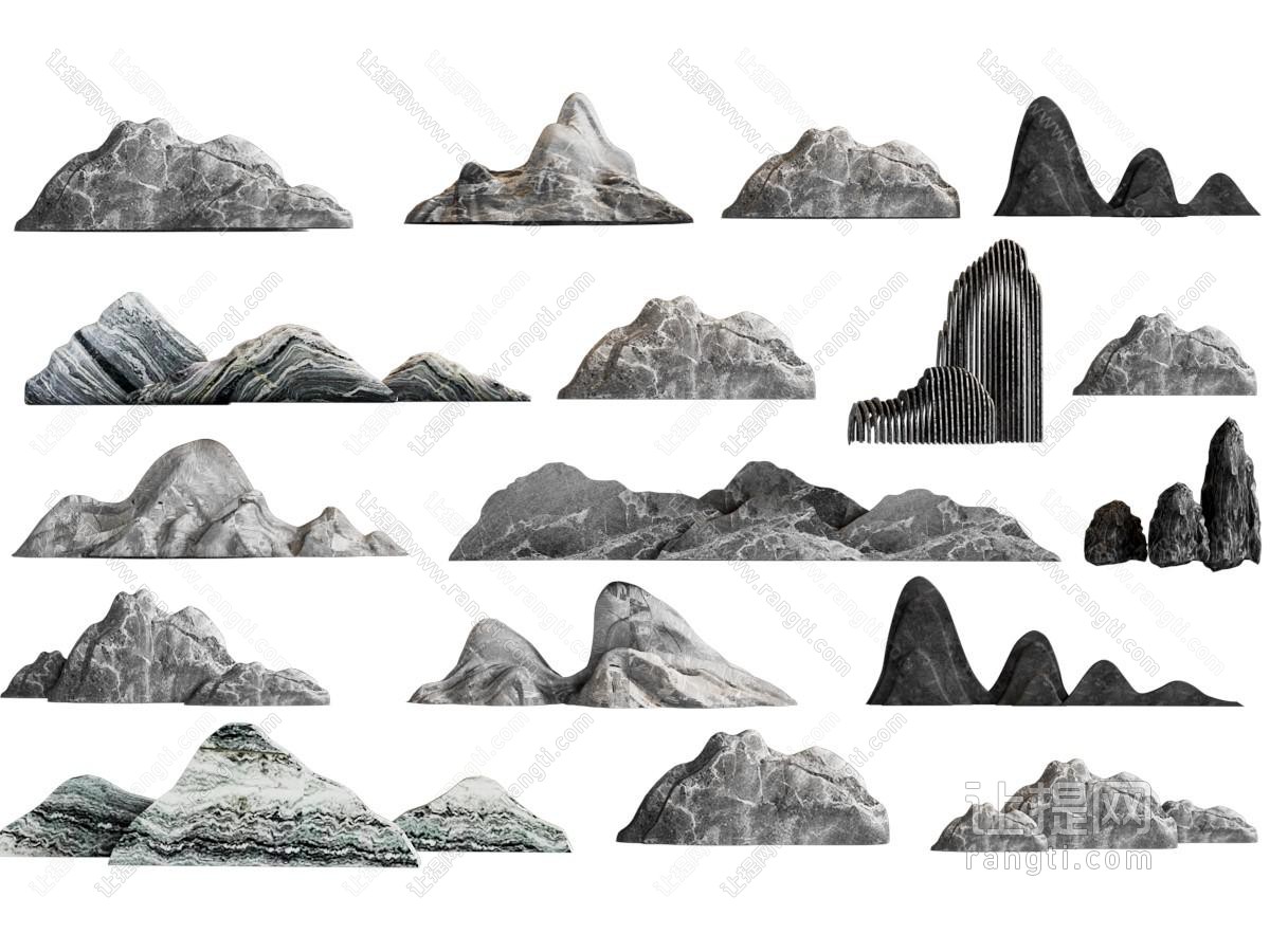 新中式雪浪石 假山片石 泰山石 景观石 置石