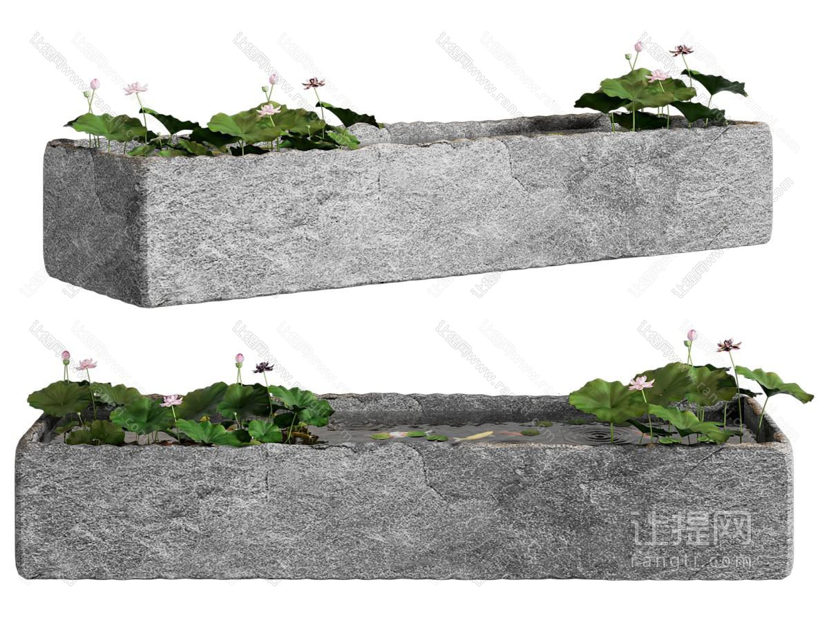 现代新中式鱼池