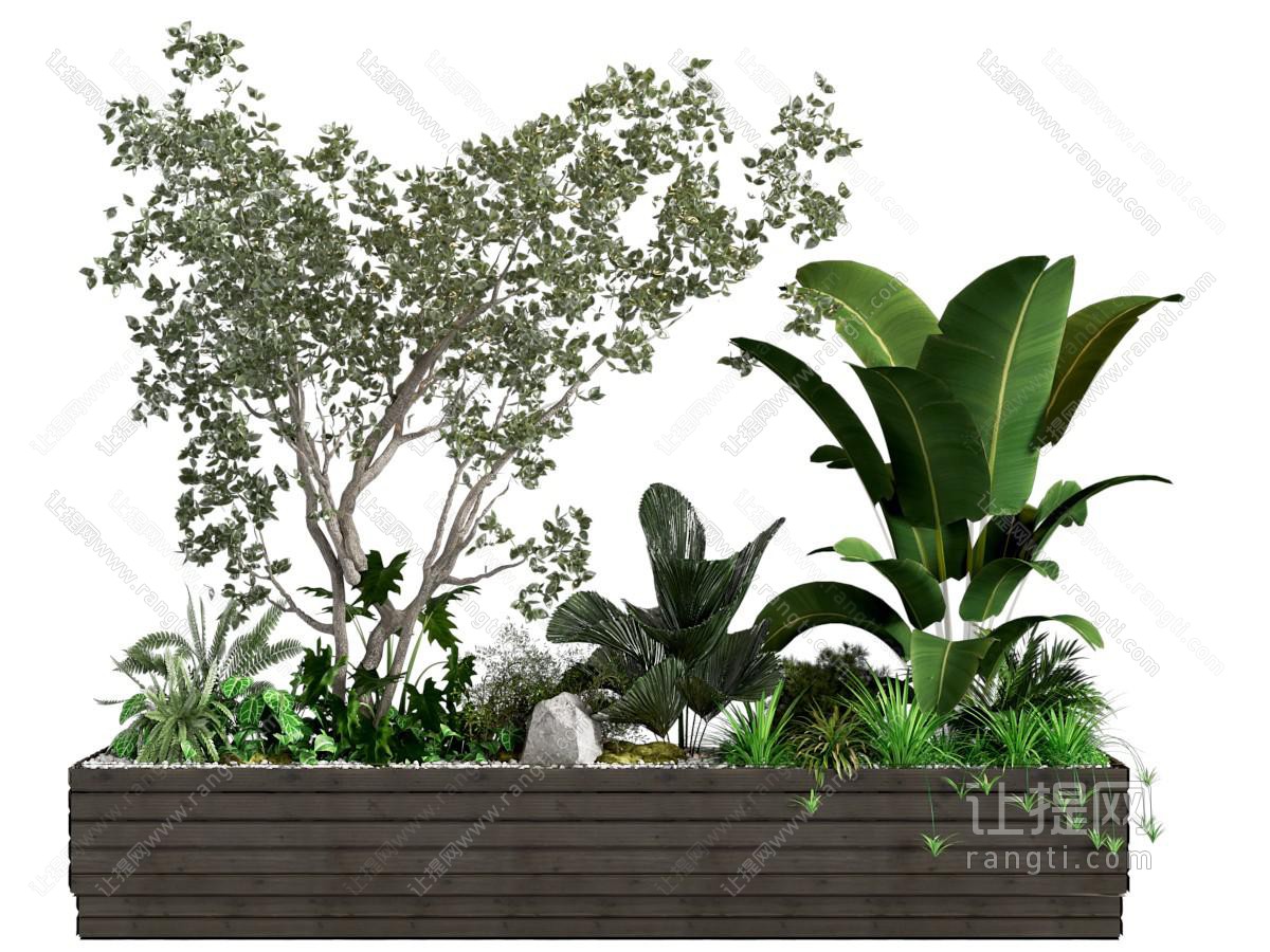 绿植堆 景观绿植 树池椅