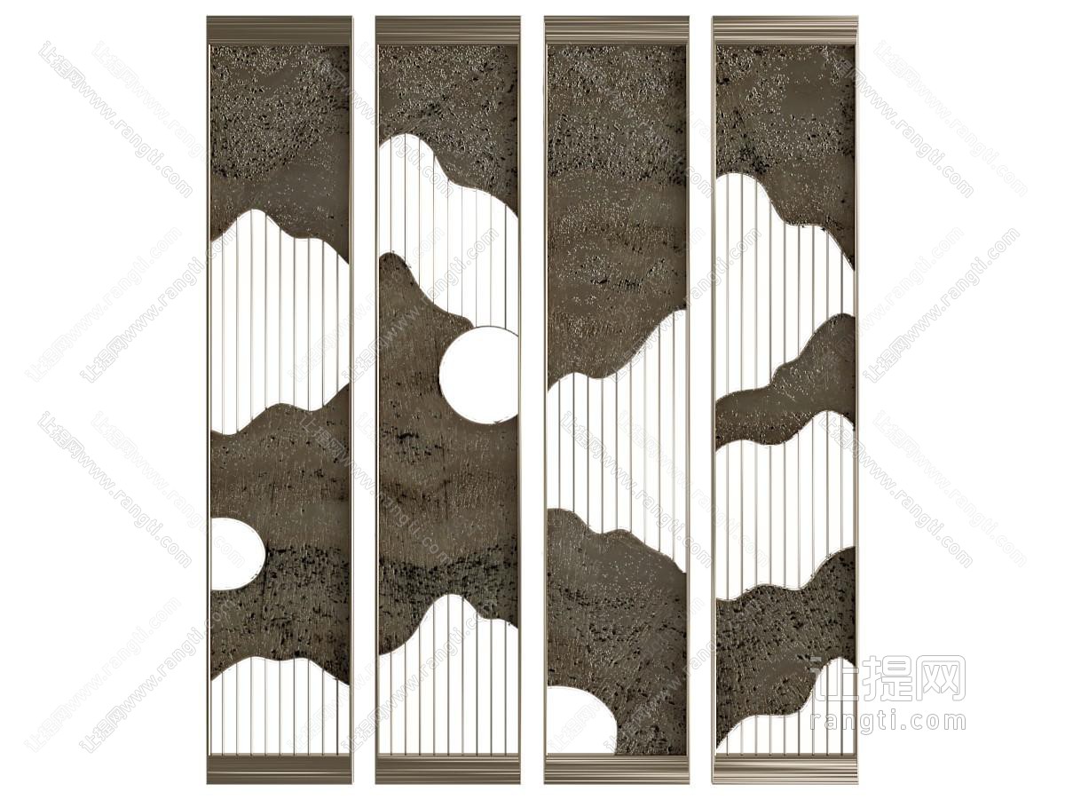 新中式中古隔断 玄关隔断 屏风隔断