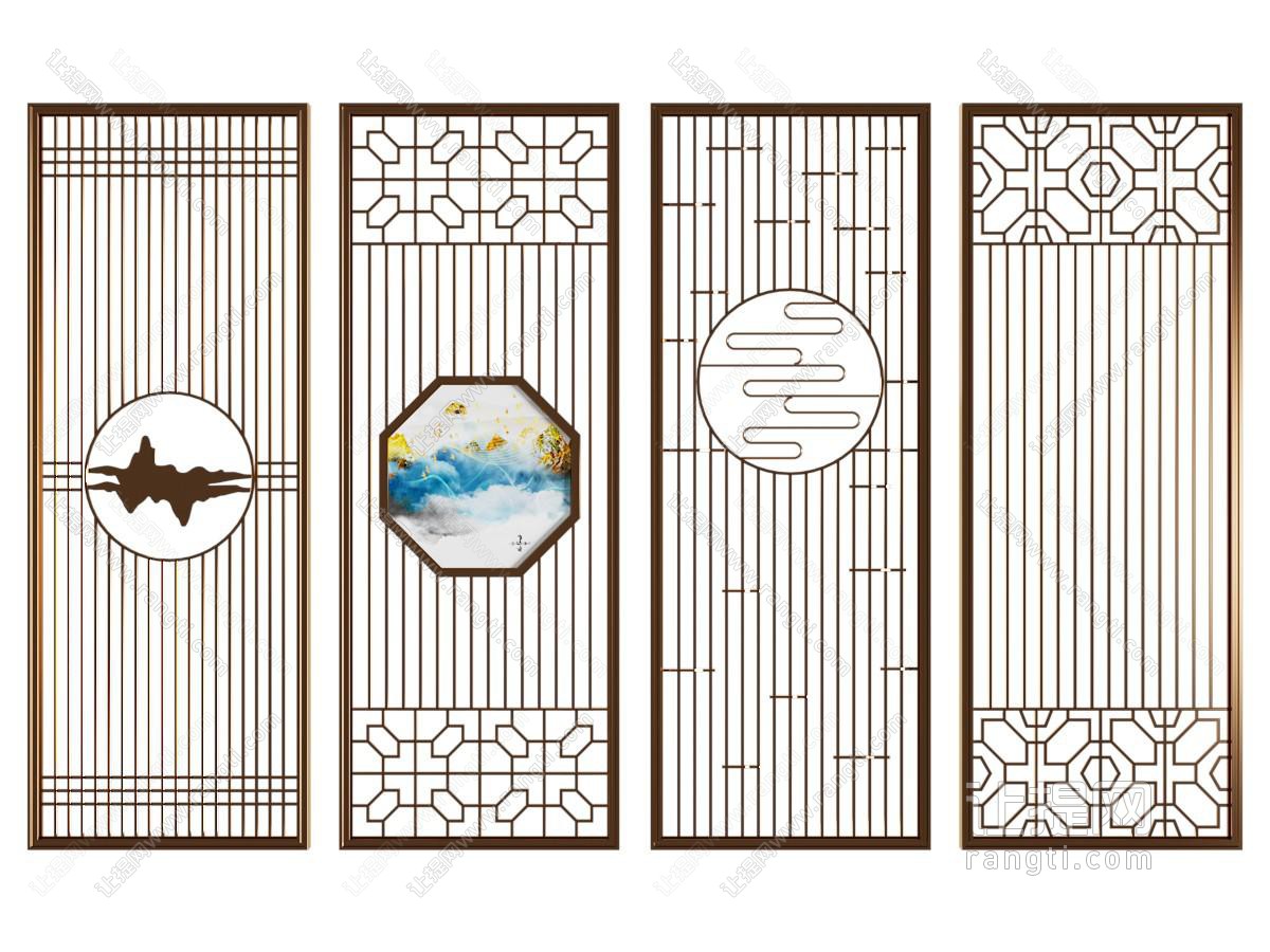 新中式镂空隔断