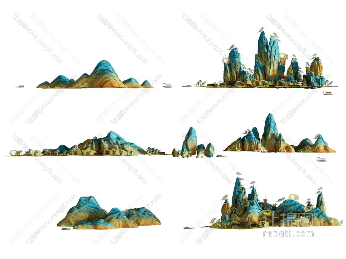 里江山图 青绿山水