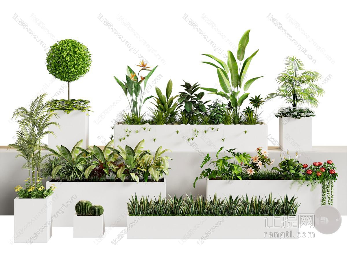 植物堆 植物组合 花箱 外摆绿植花箱 植物盆栽 花池