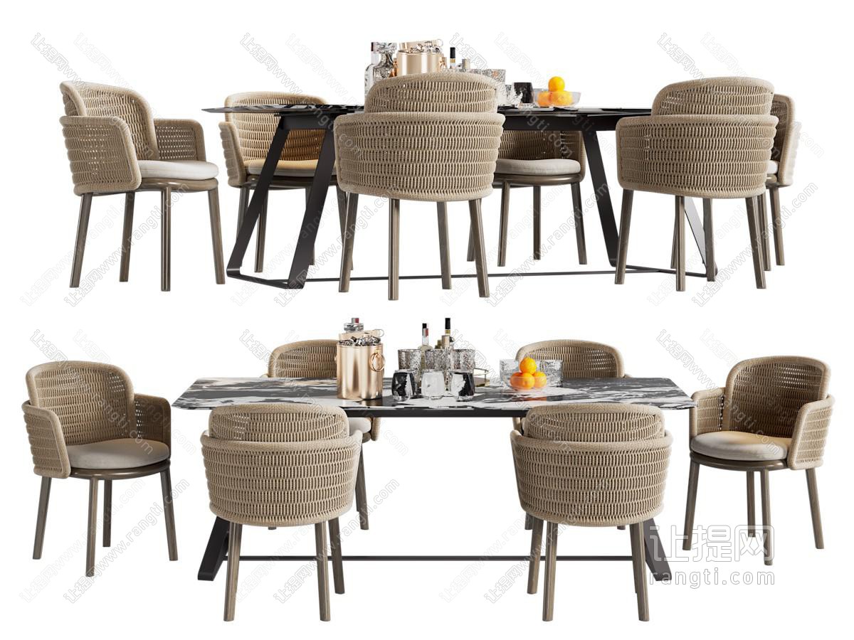 现代户外桌椅组合 酒具 餐具