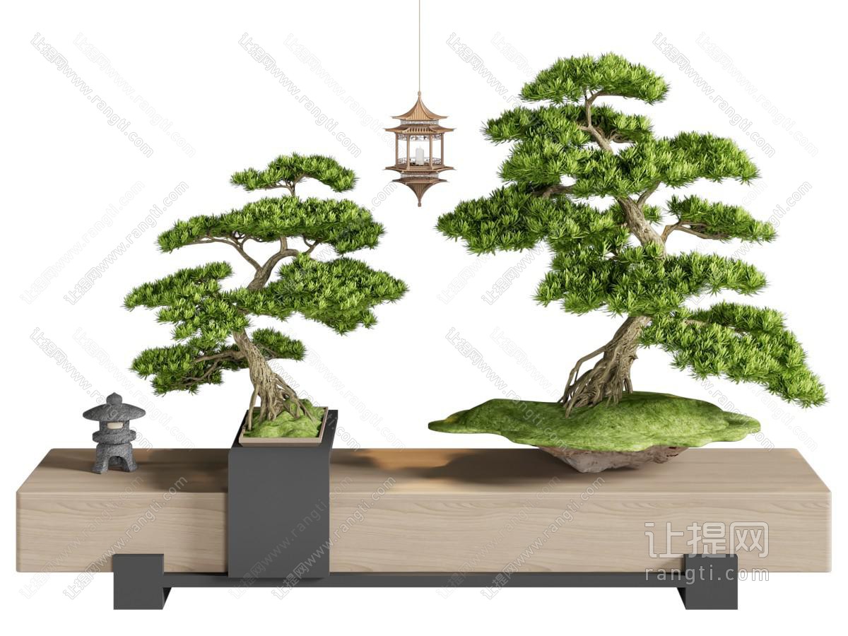 新中式松树盆景