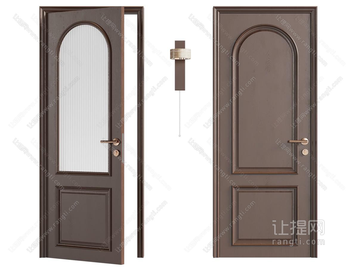 中古风单开门玻璃门