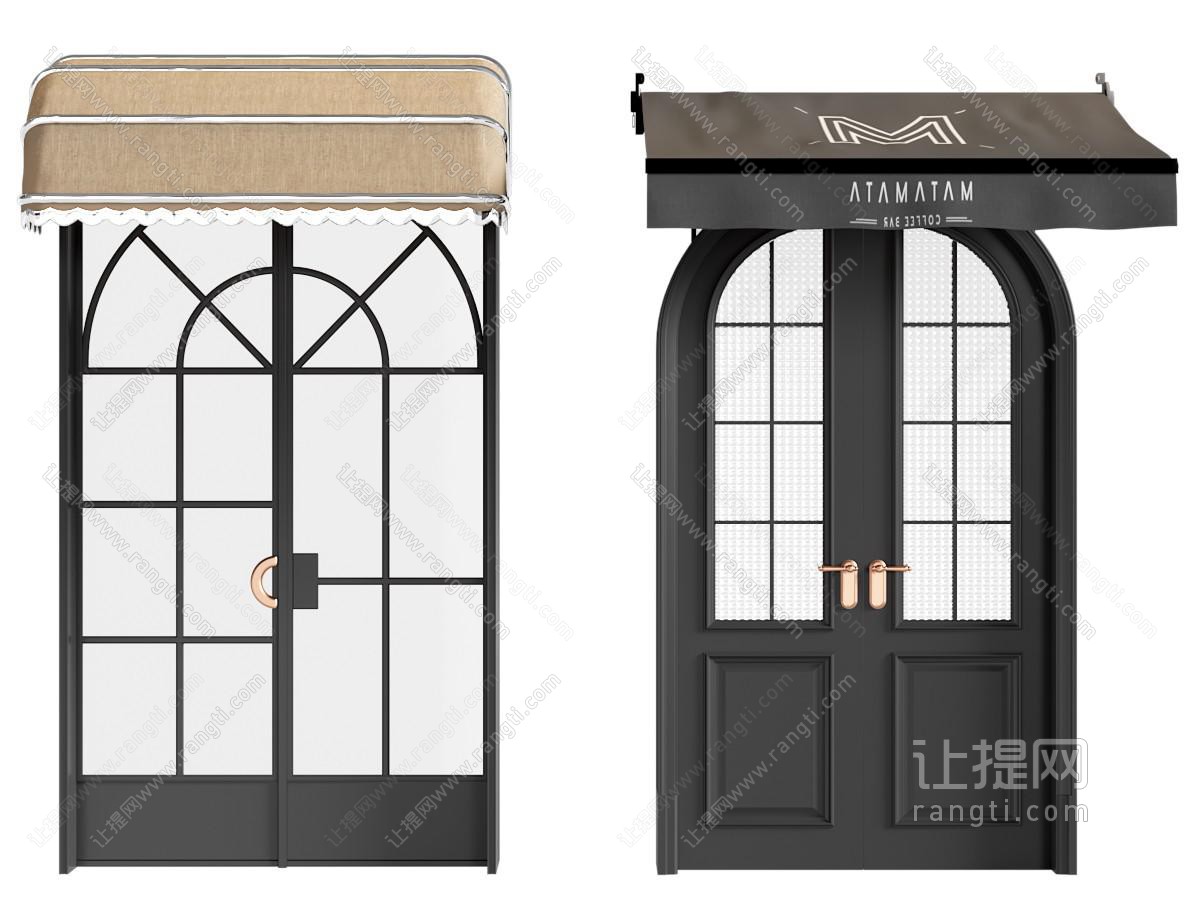 法式门 对开门 店铺门