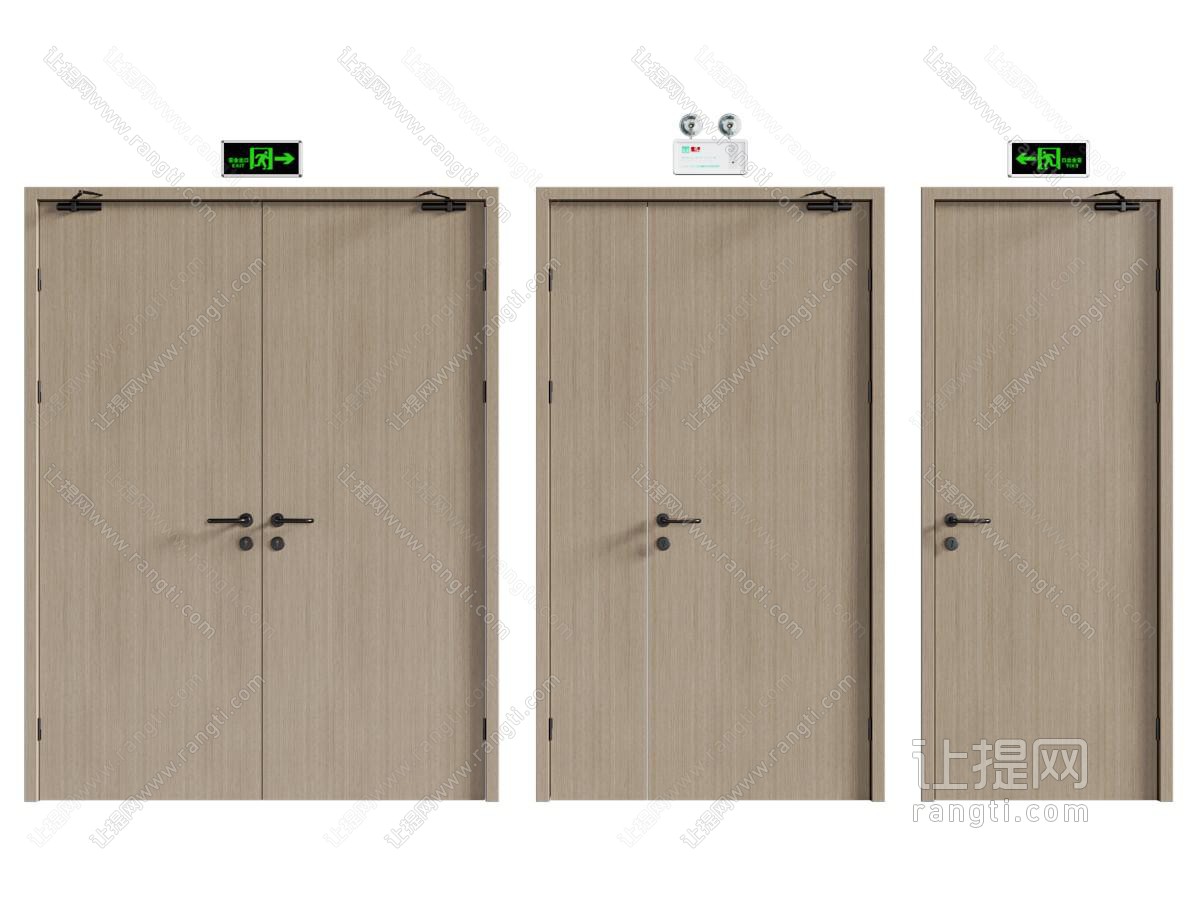 现代消防门 大门 双开门 平开门