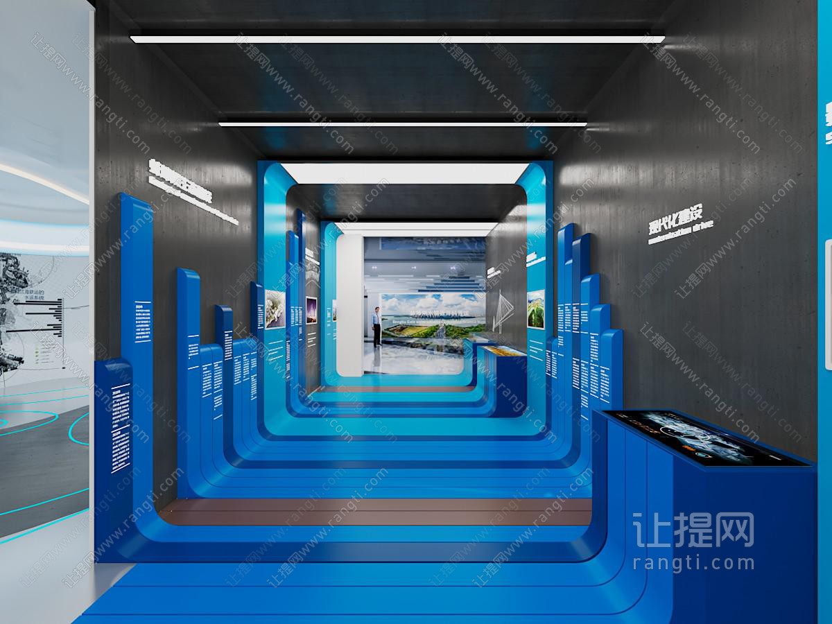 现代科技感过道走廊
