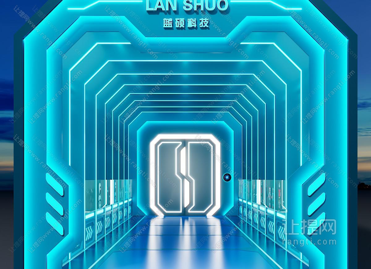 现代科技感走廊过道
