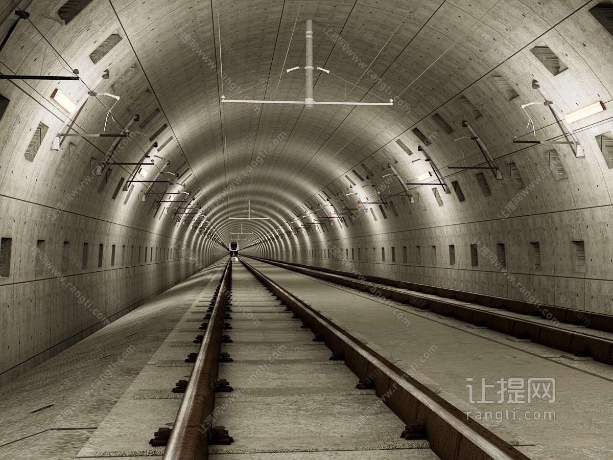 现代地铁 火车隧道 过道