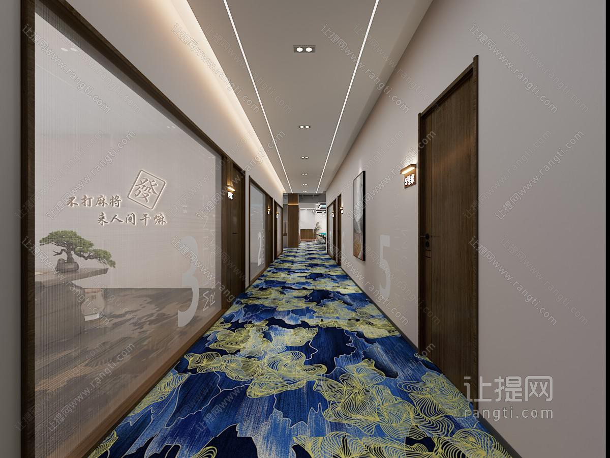 现代酒店走廊过道