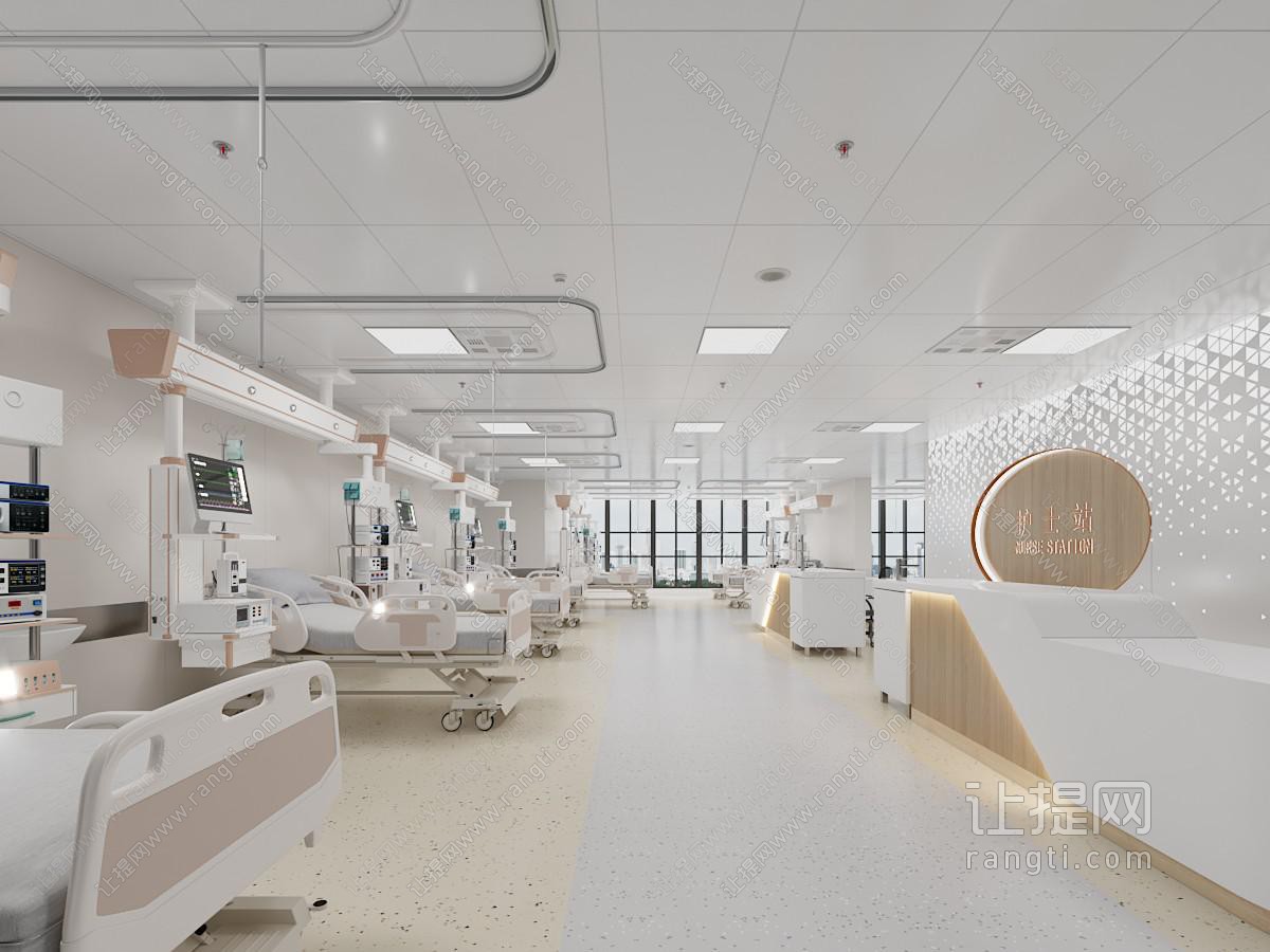 现代医院重症监护室（ICU）普通病房区