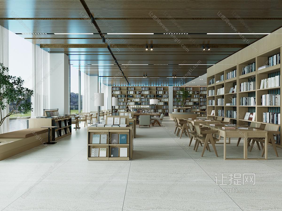 图书馆图书室 阅读室阅览室 城市书吧书店 展示架展示