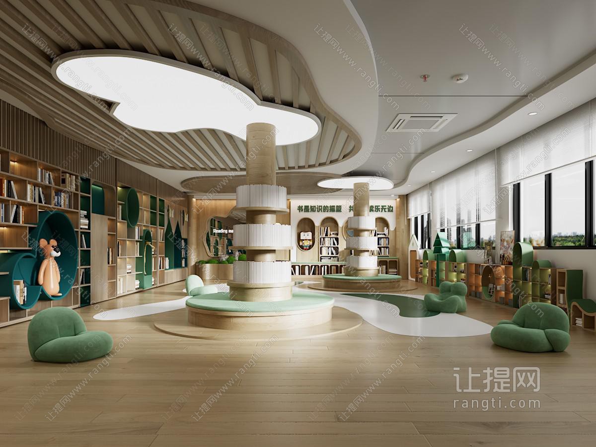 儿童图书馆阅览室 幼儿园阅览室图书室 阅览室图书馆